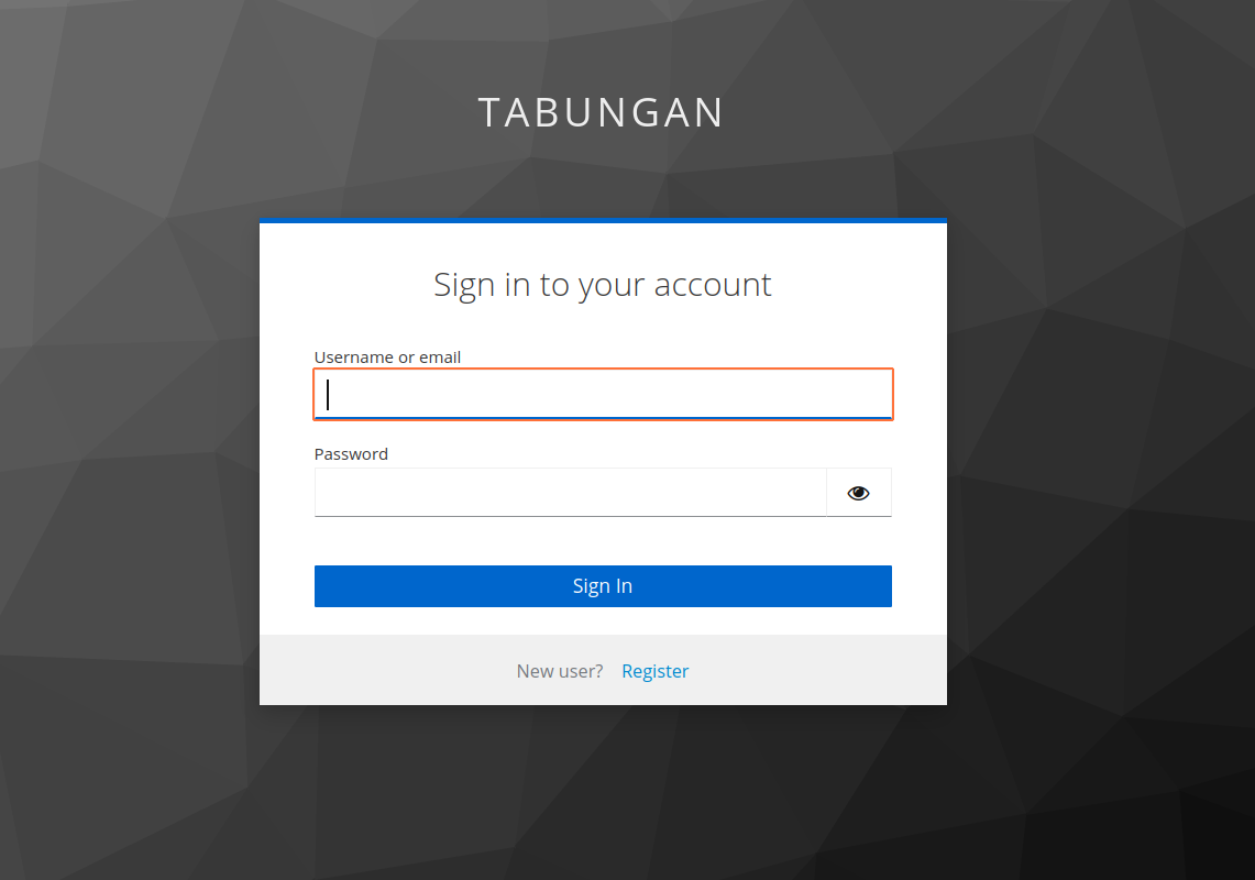 Tabunganku Login Page